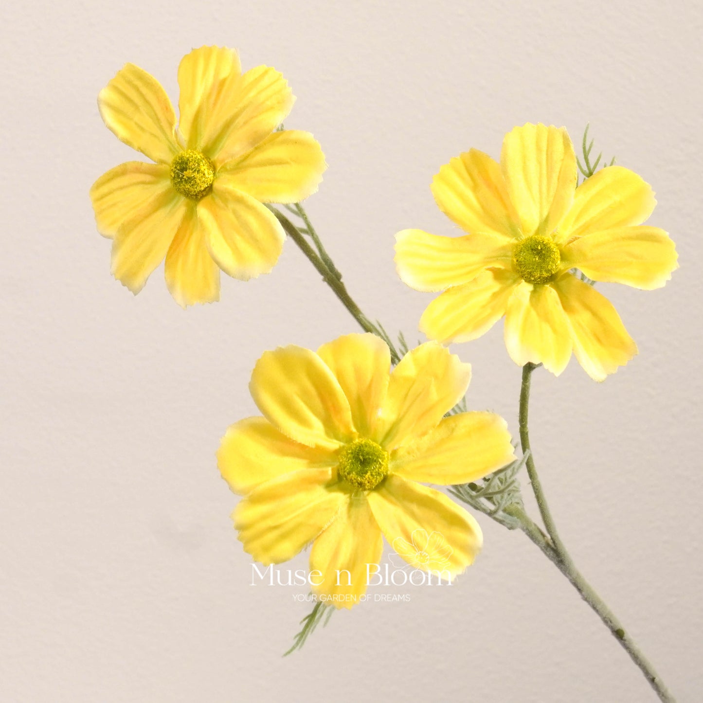 Artificial Cosmos Flower Stem - Yellow