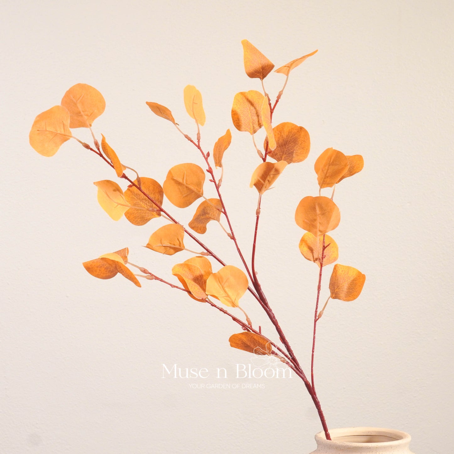 Artificial Dollar Eucalyptus Stem - Brown