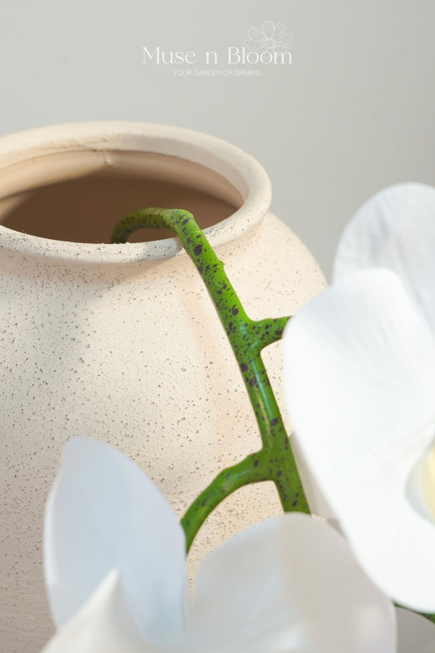 Artificial Orchid Flower Stem - White