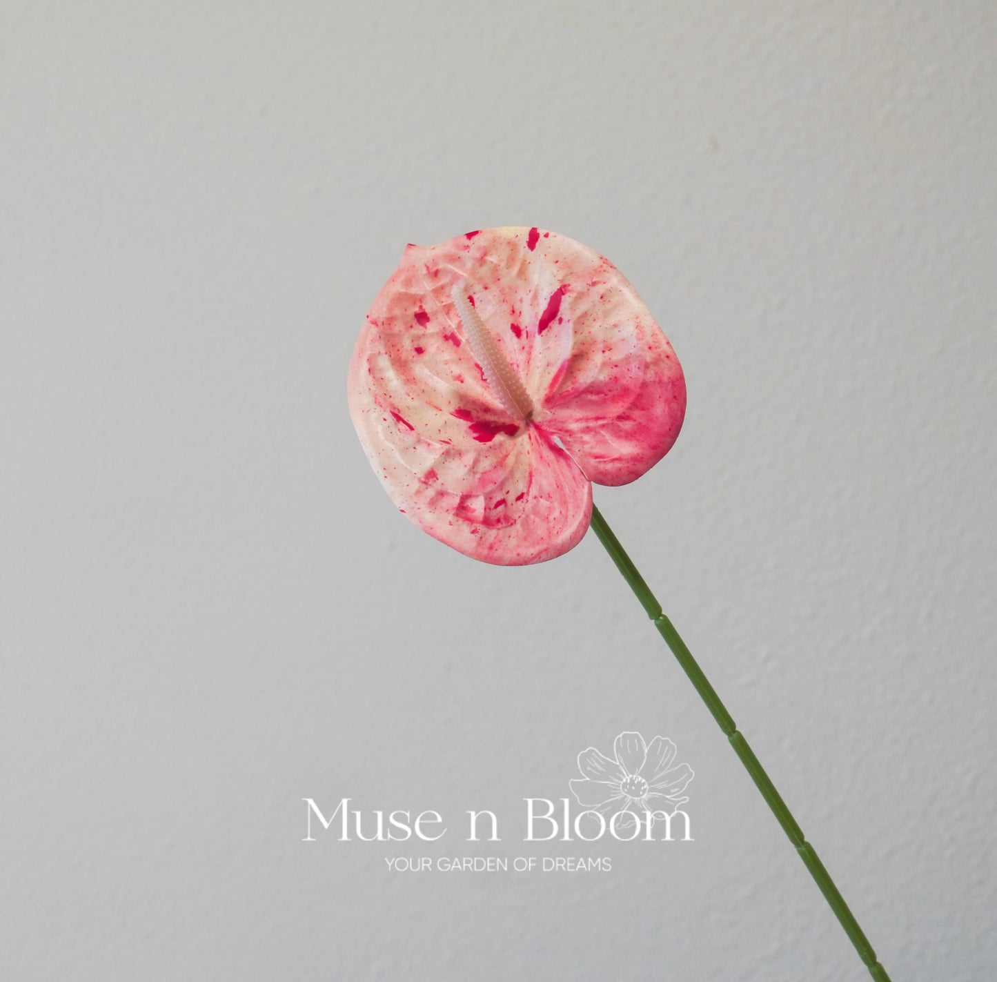 Artificial Anthurium Flower Stem - Ombre Pink
