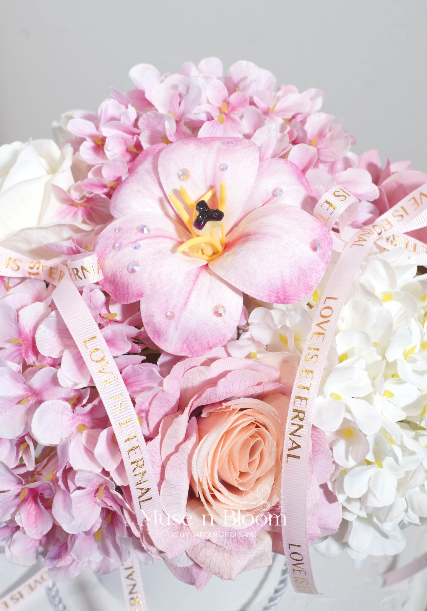 Artificial Flower Box Arrangement - Pink (S)
