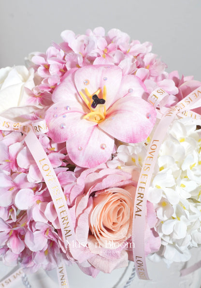 Artificial Flower Box Arrangement - Pink (S)