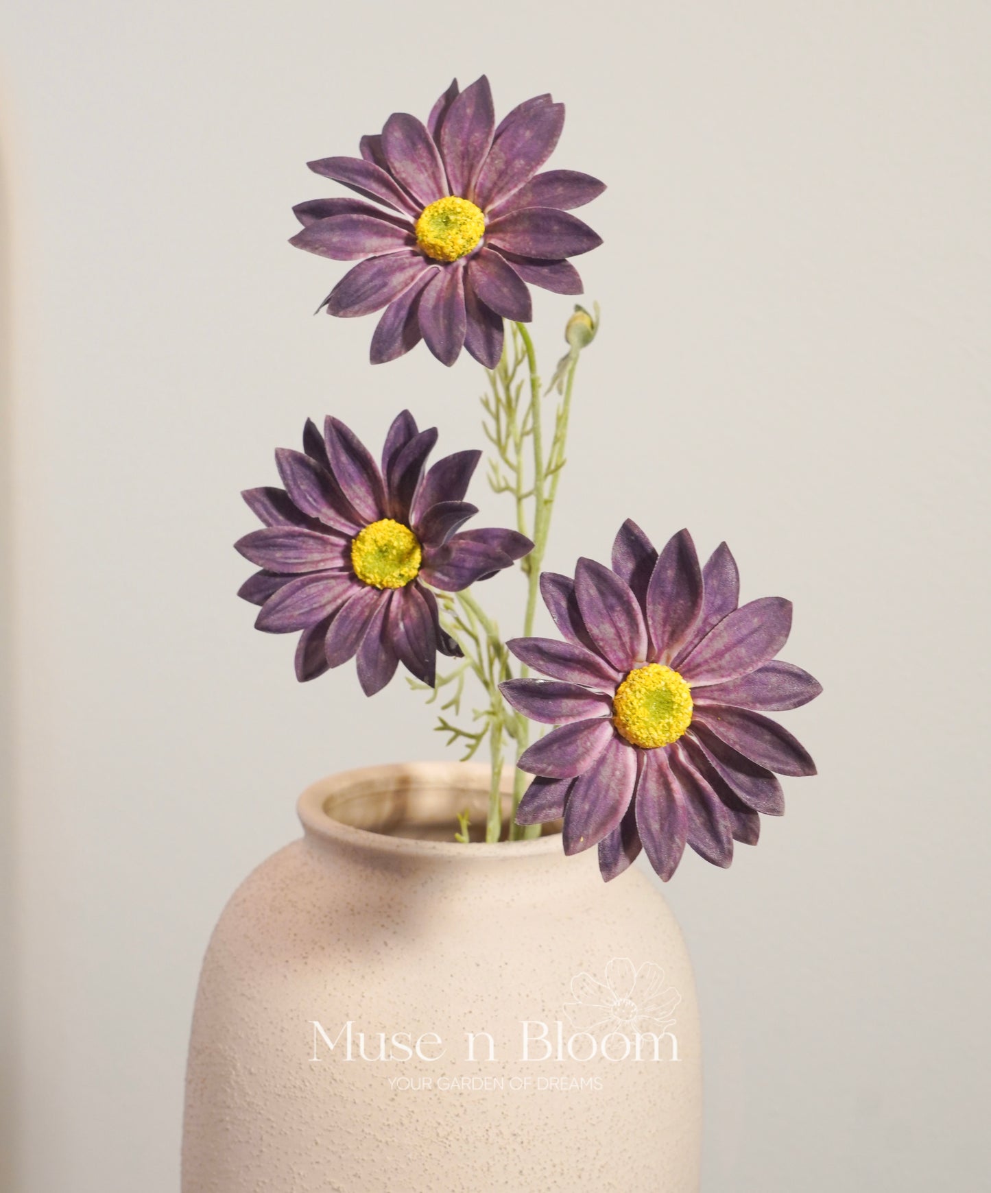 Artificial Daisy Flower Stem - Real Touch - Dark Purple