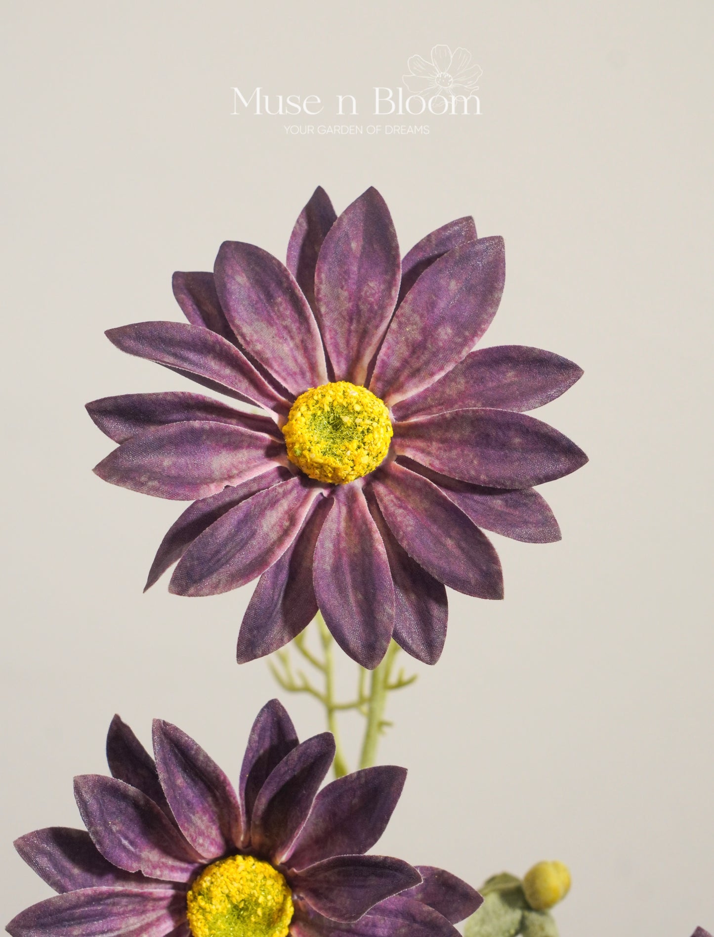 Artificial Daisy Flower Stem - Real Touch - Dark Purple