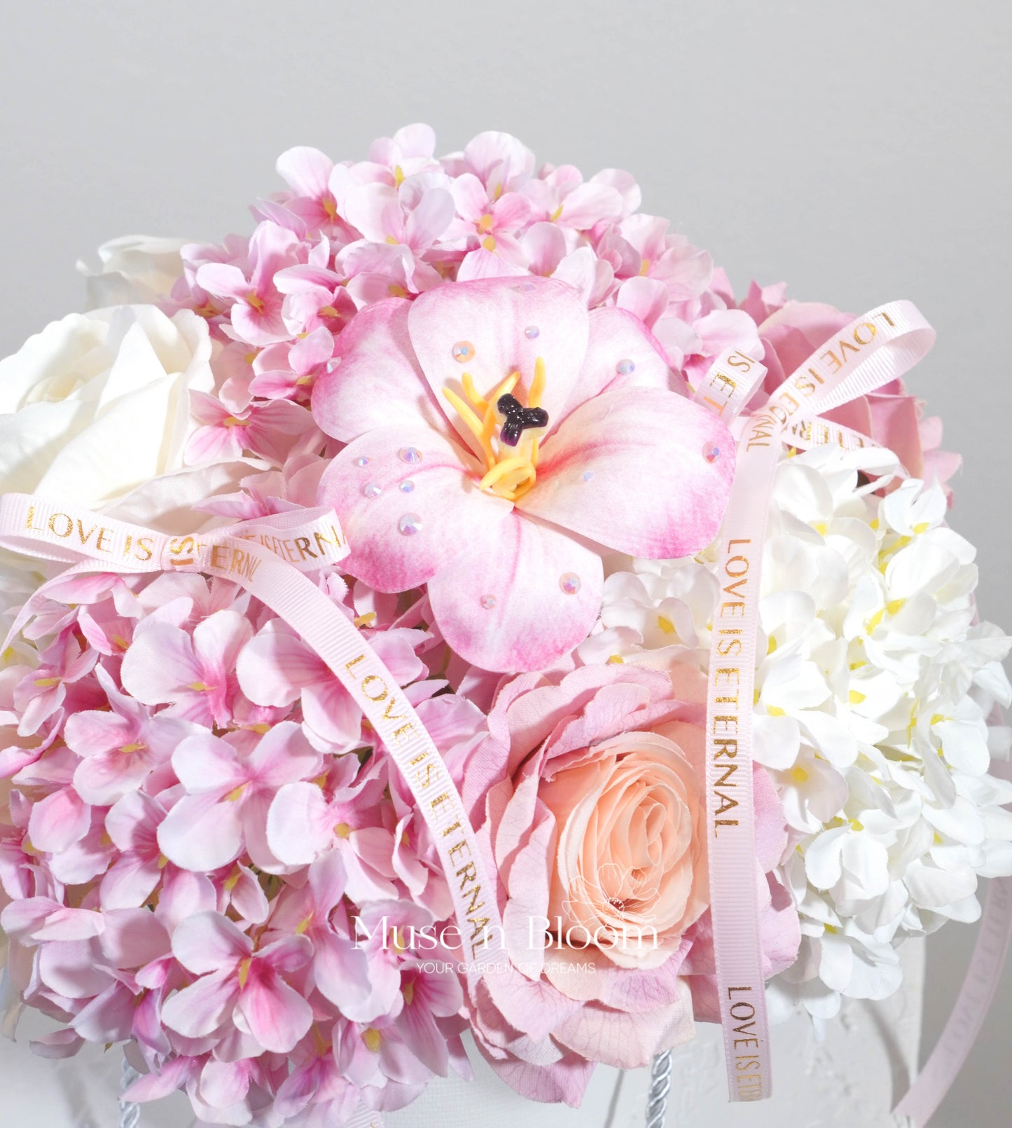 Artificial Flower Box Arrangement - Pink (S)