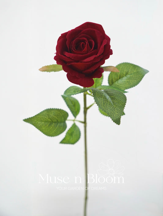 Artificial Rose Flower Stem - Velvet 27"