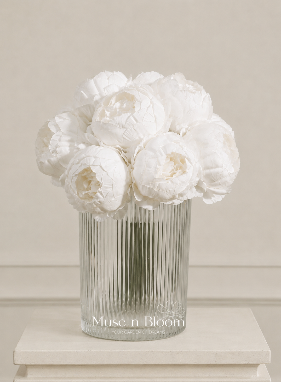 Artificial White Peony Flower Arrangement