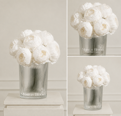 Artificial White Peony Flower Arrangement