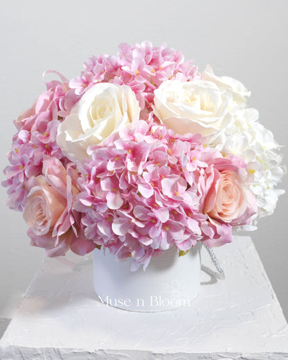 Artificial Flower Box Arrangement - Pink (S)