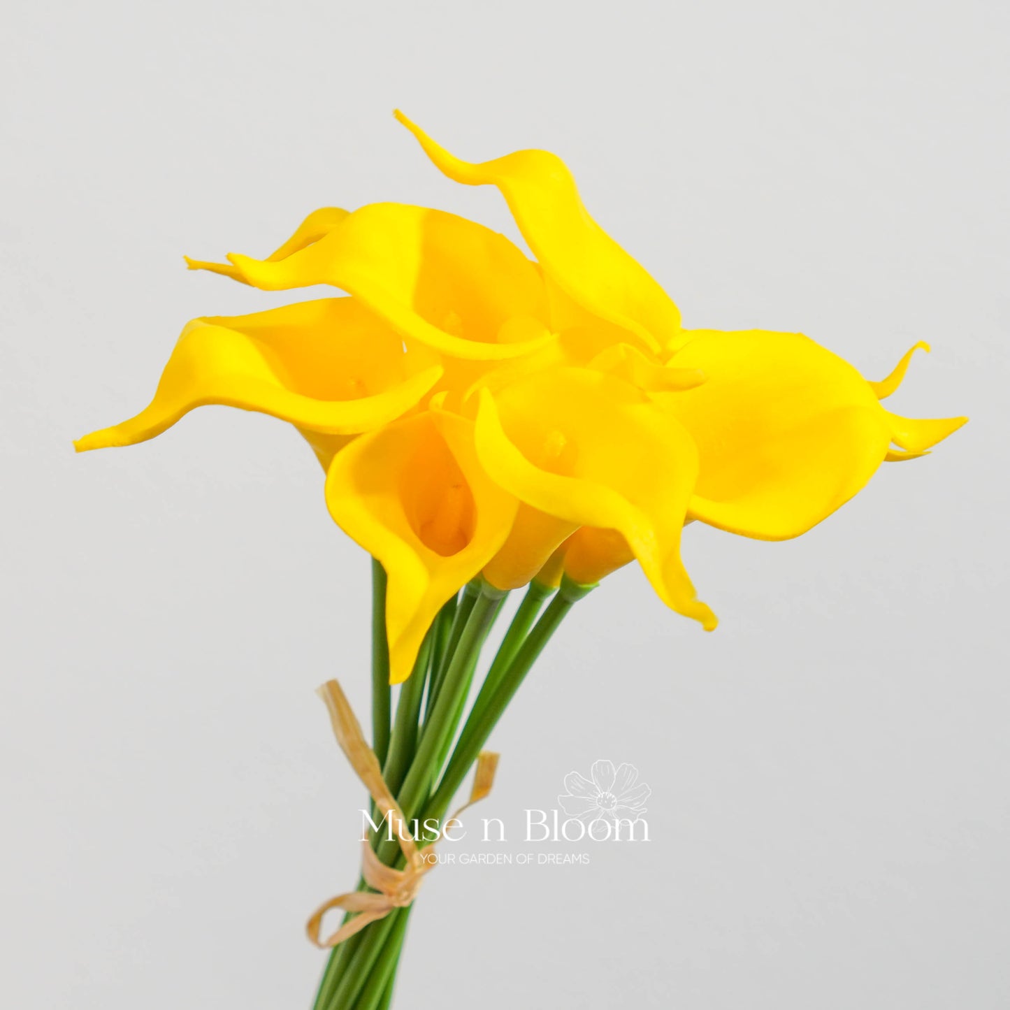 Artificial Calla Lily Flower Bunch - Yellow (10 Stems)