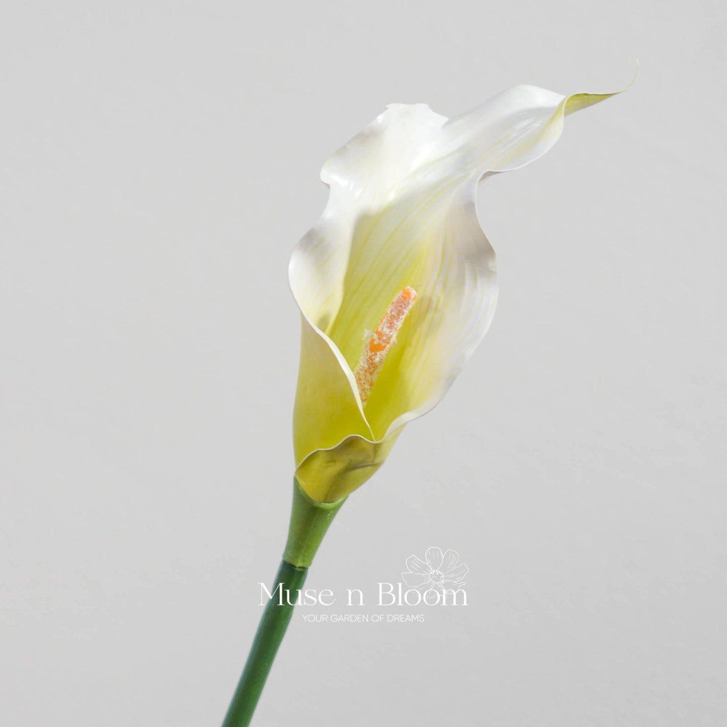 Artificial Calla Lily Flower Stem - Premium White