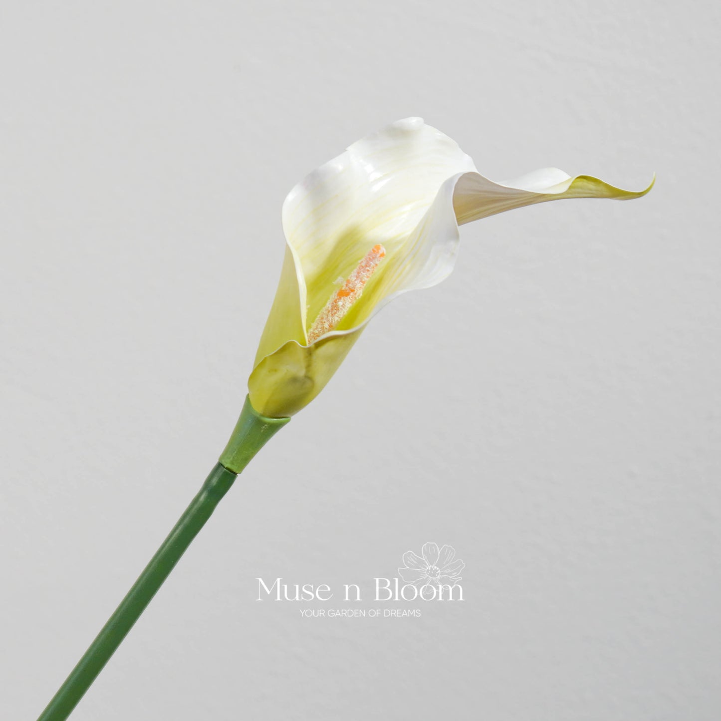 Artificial Calla Lily Flower Stem - Premium White