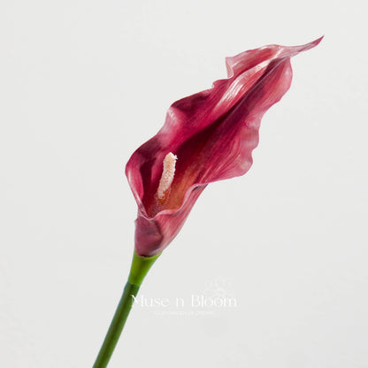 Artificial Calla Lily Flower Stem - Premium Burgundy
