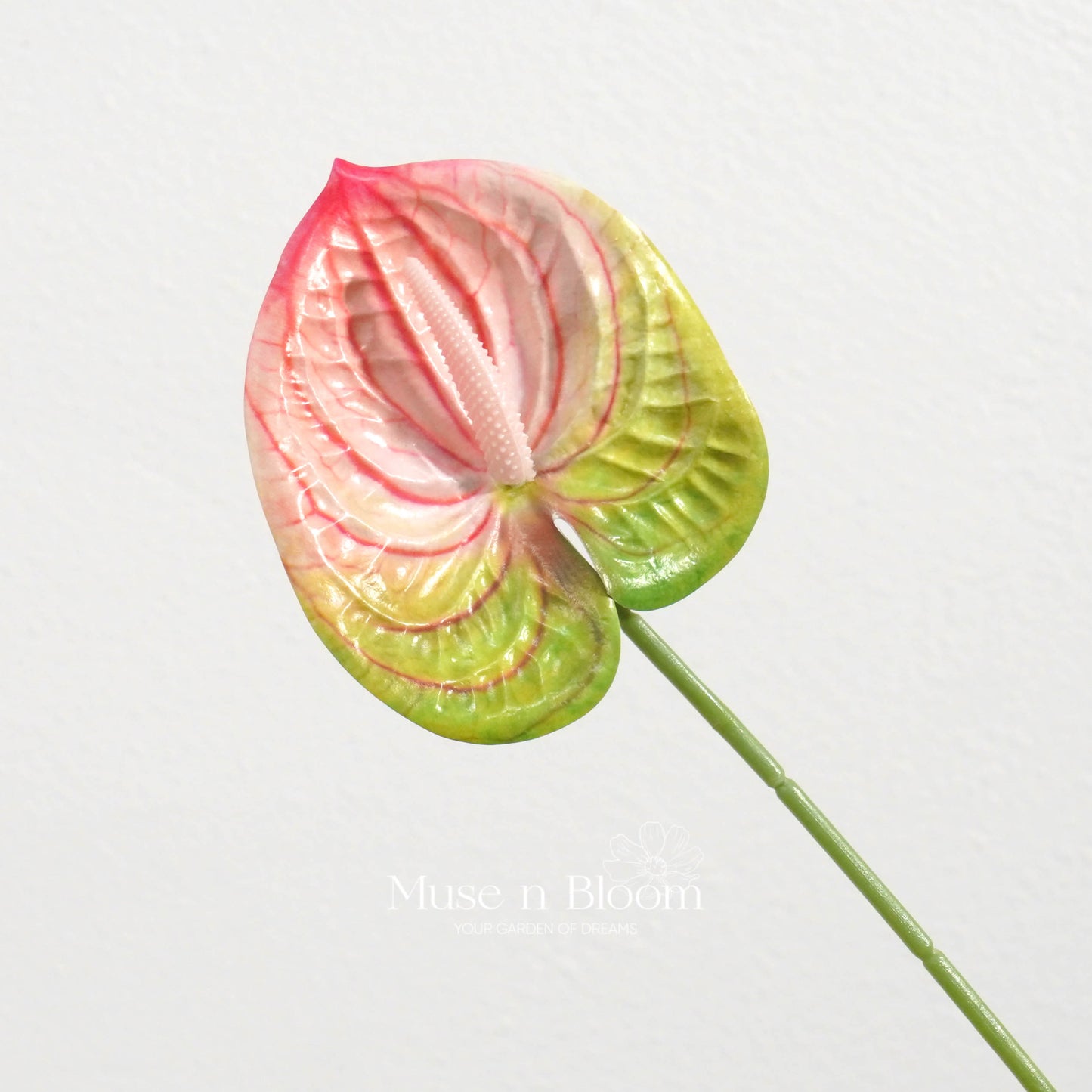 Artificial Anthurium Flower Stem - Red Green