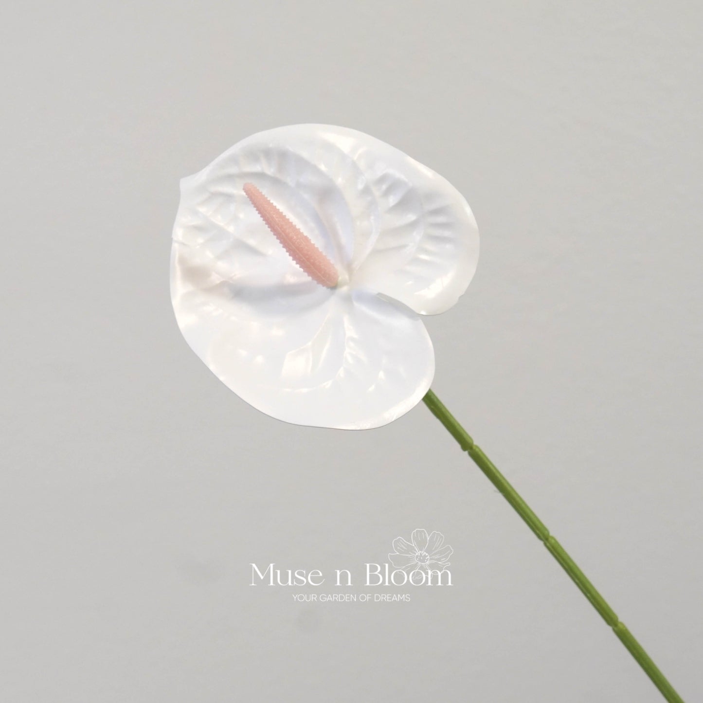 Artificial Anthurium Flower Stem - White