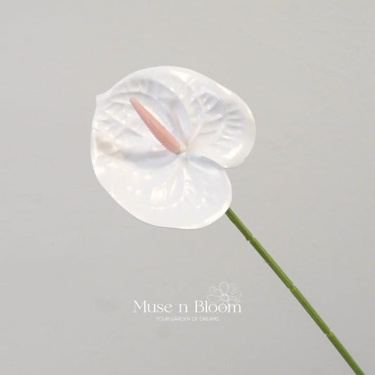 Artificial Anthurium Flower Stem - White