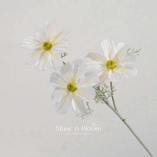 Artificial Cosmos Flower Stem - White