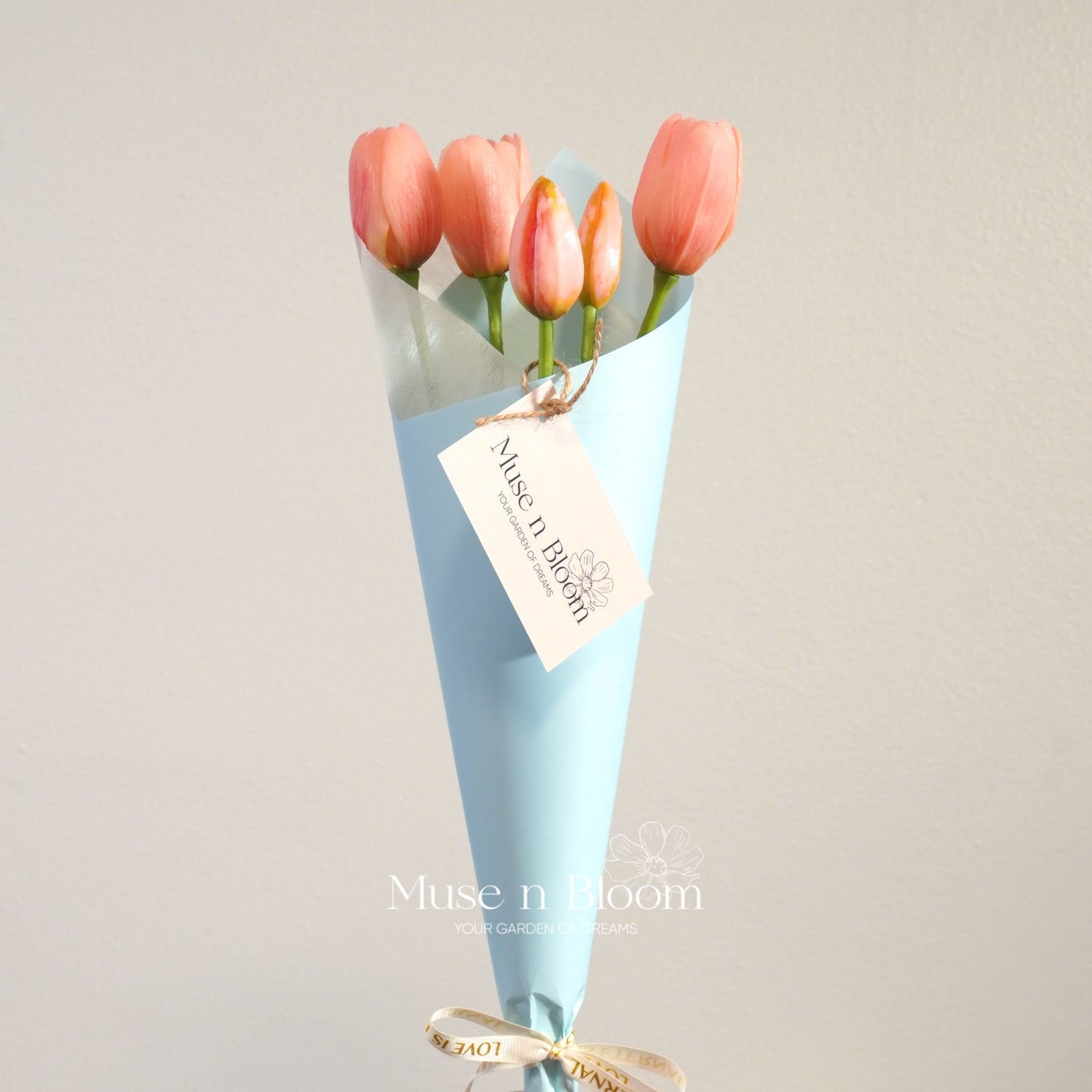 Artificial Real Touch Pink Tulips Bouquet Arrangment