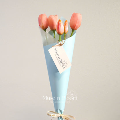 Artificial Real Touch Pink Tulips Bouquet Arrangment
