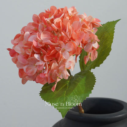 Artificial Hydrangeas - Orange 18"