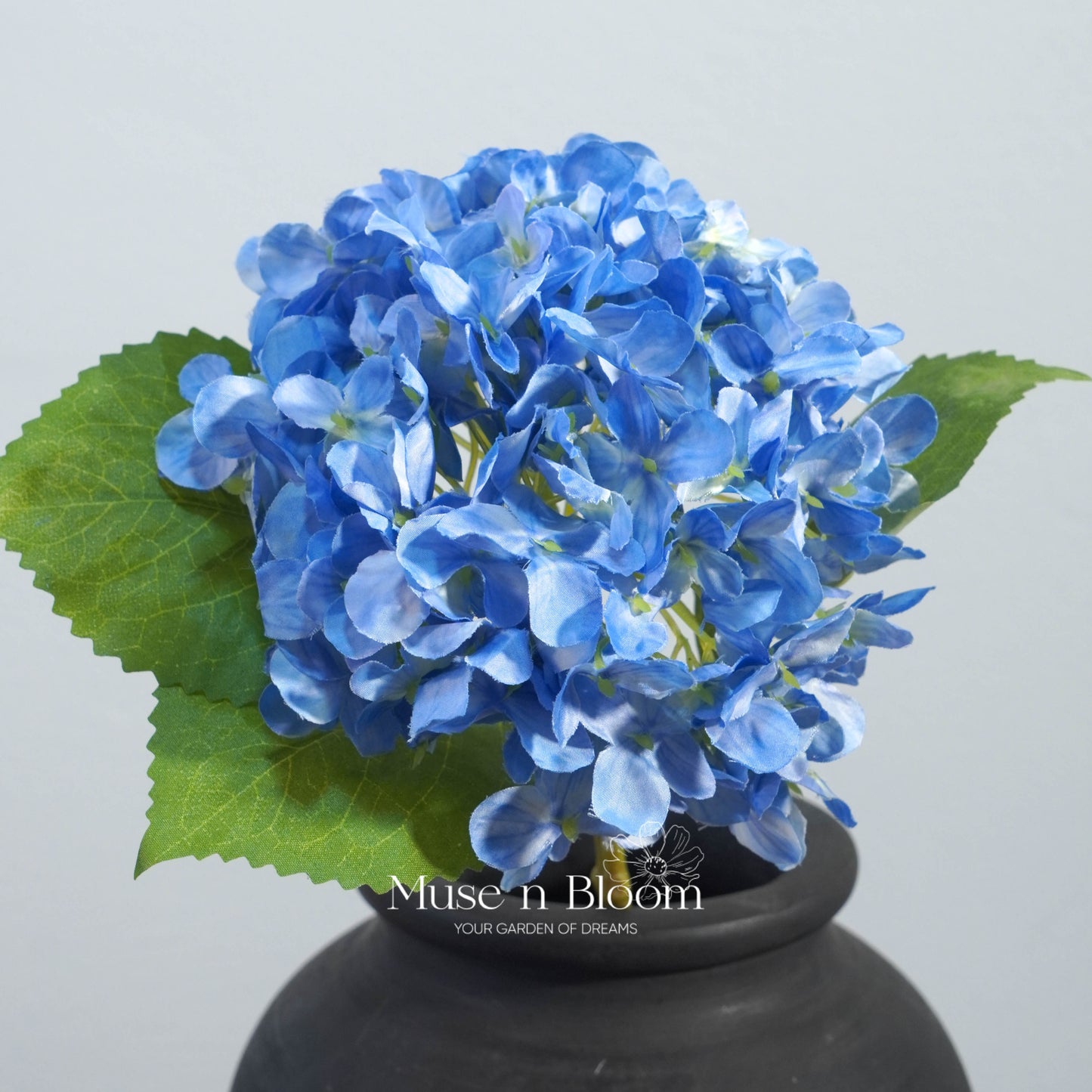 Artificial Hydrangeas - Deep Blue 18"