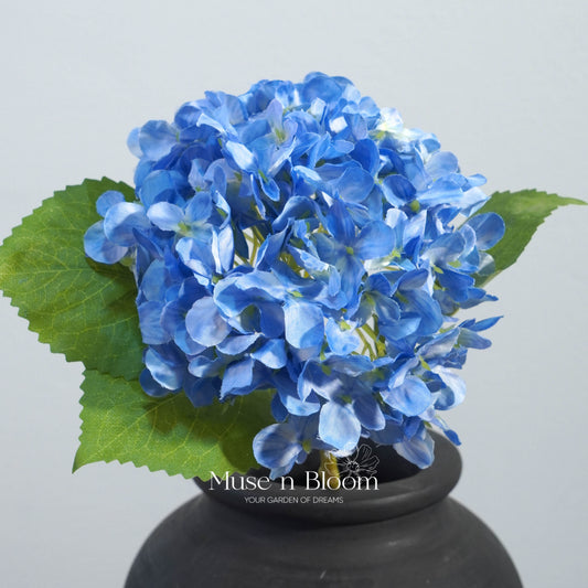 Artificial Hydrangeas - Deep Blue 18"