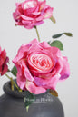 Artificial Silk Rose Stem - 3 Bloom Faux Flower Rose 32"
