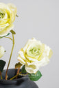 Artificial Silk Rose Stem - 3 Bloom Faux Flower Rose 32"