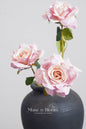 Artificial Silk Rose Stem - 3 Bloom Faux Flower Rose 32"