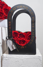 Artificial Red Velvet Rose Heart Box