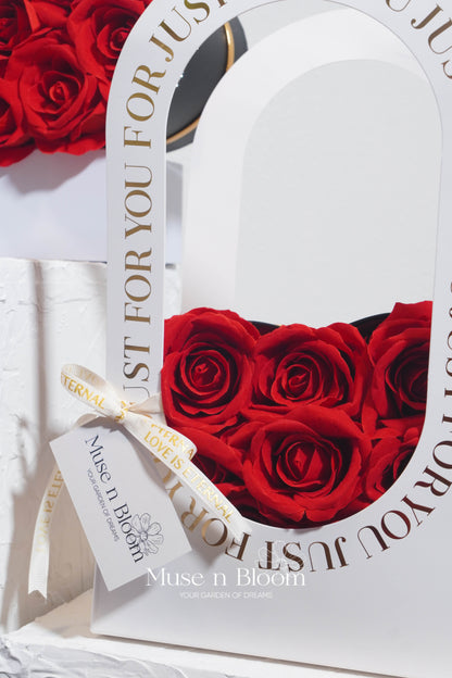 Artificial Red Velvet Rose Heart Box