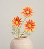 Artificial Daisy Flower Stem - Real Touch - Orange