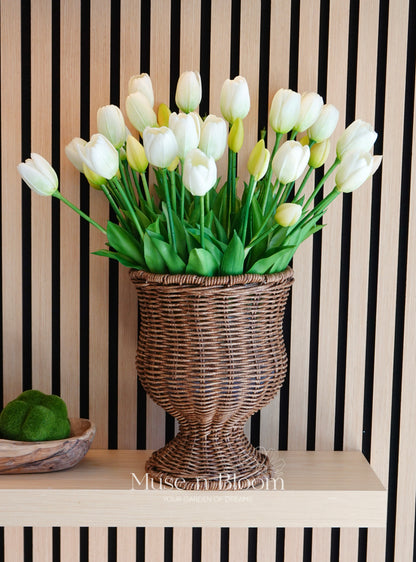 Artificial Tulip Flower Stems - Real Touch (5 Stems) (Choose Color)
