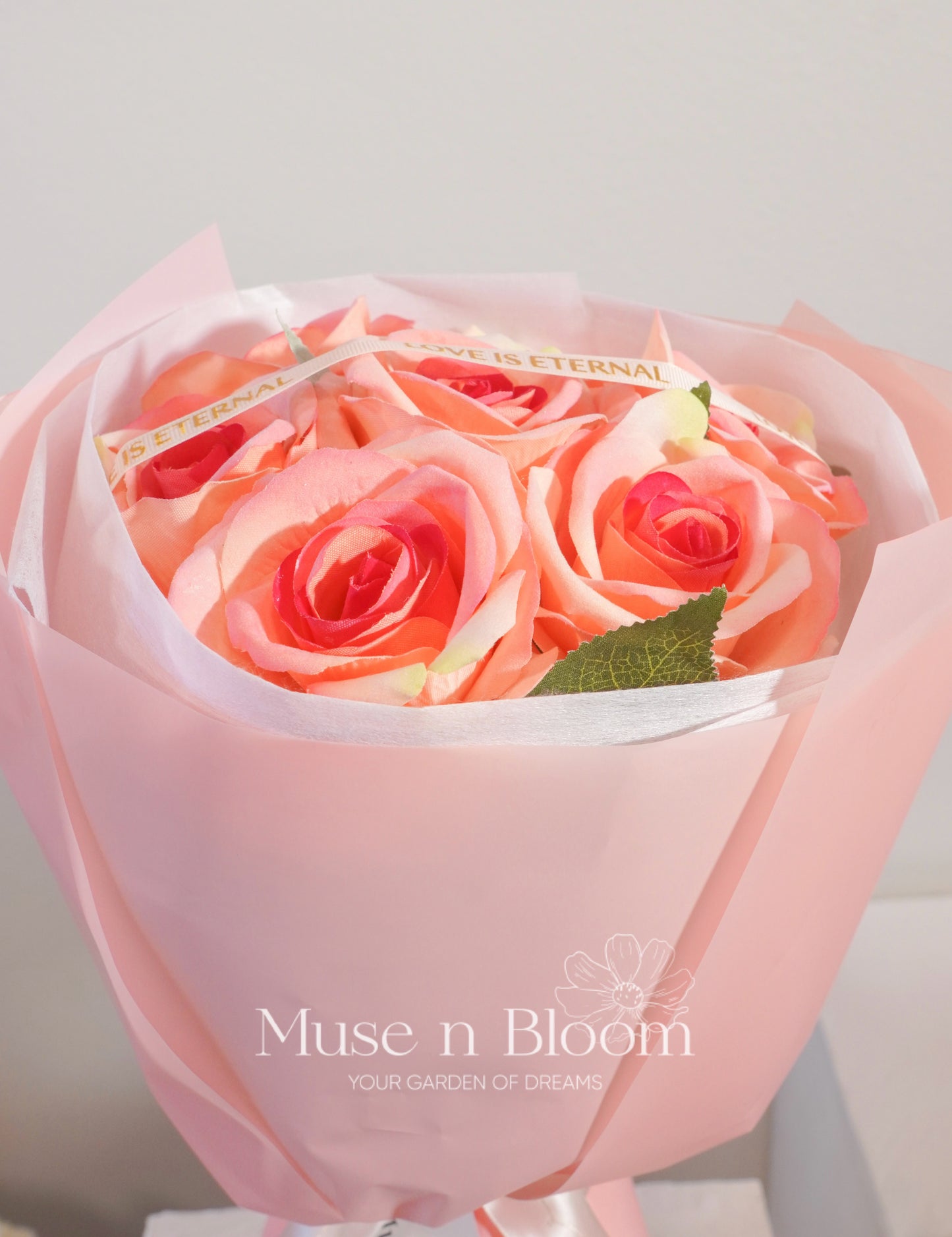 Artificial Rose Bouquet – Pink – Elegant Eternal Flowers Gift (S)