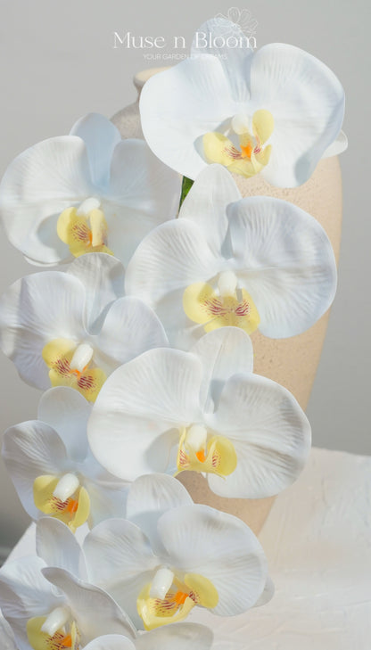 Artificial Orchid Flower Stem - White