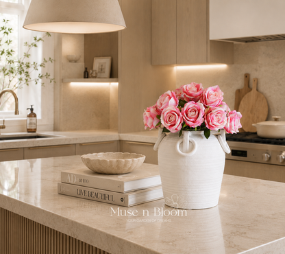 Artificial Velvet Roses Arrangement (10 Stems)