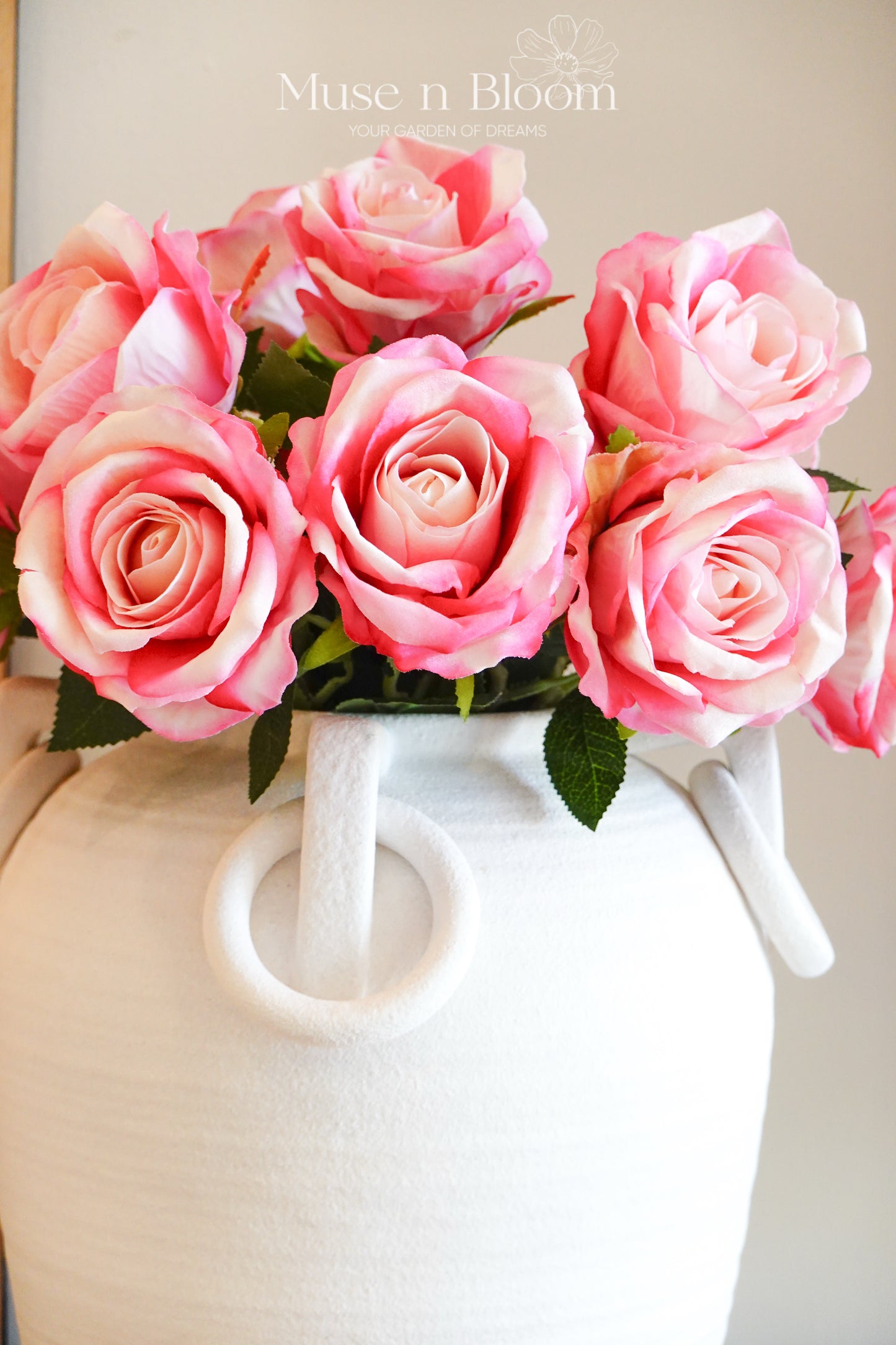 Artificial Velvet Roses Arrangement (10 Stems)