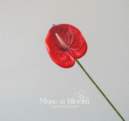 Artificial Anthurium Flower Stem - Red