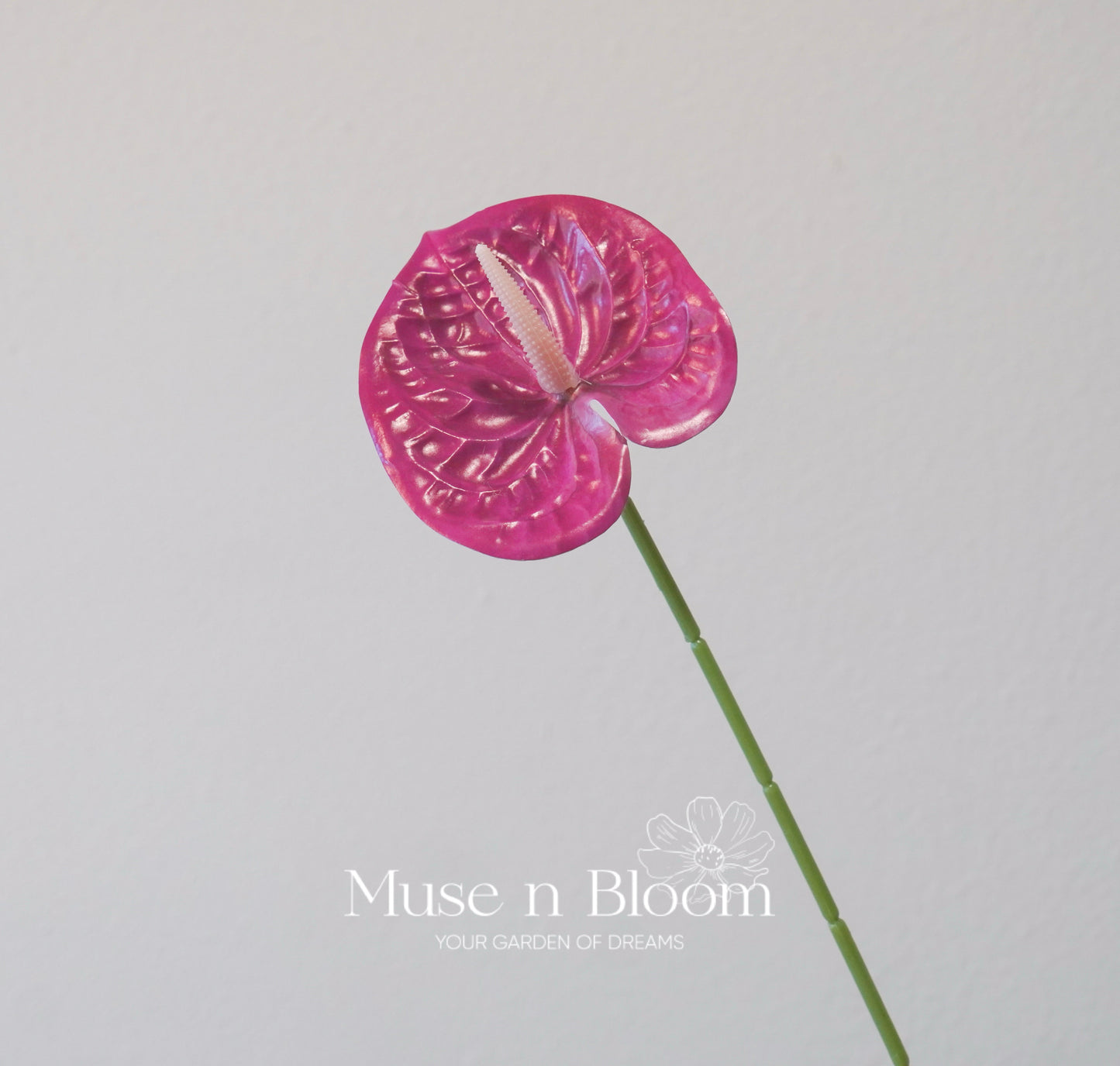 Artificial Anthurium Flower Stem - Purple
