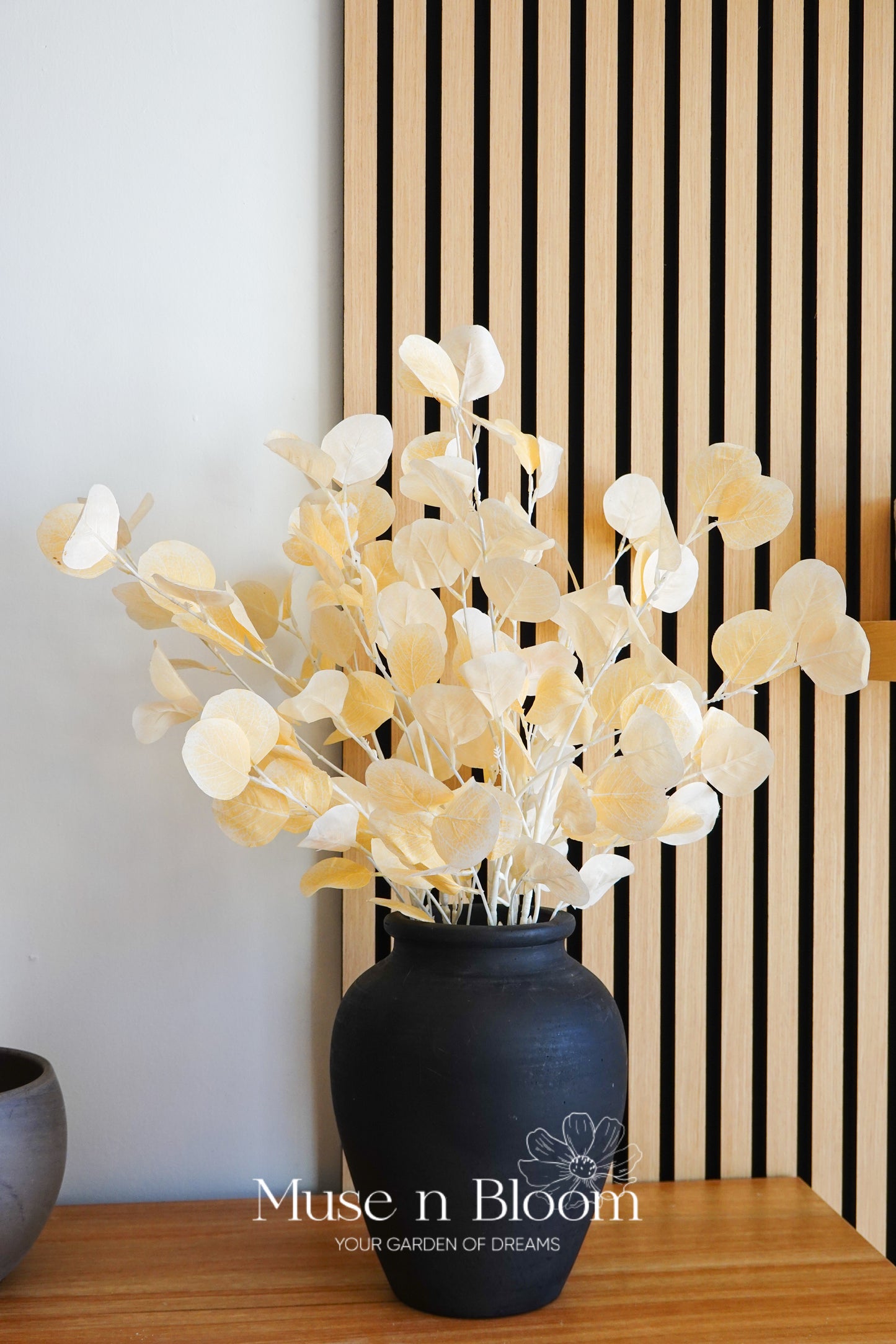 Artificial Dollar Eucalyptus Stem - Cream