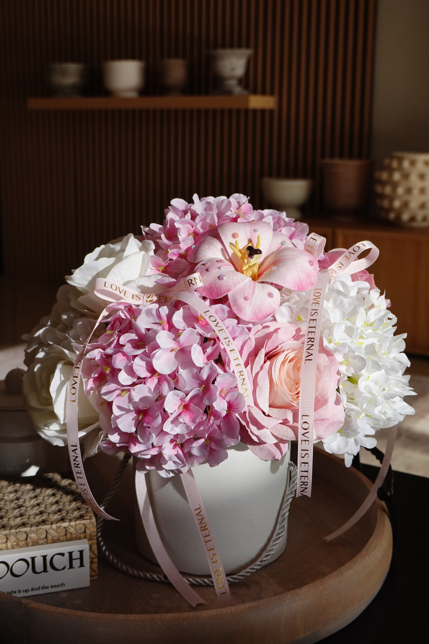 Artificial Flower Box Arrangement - Pink (S)
