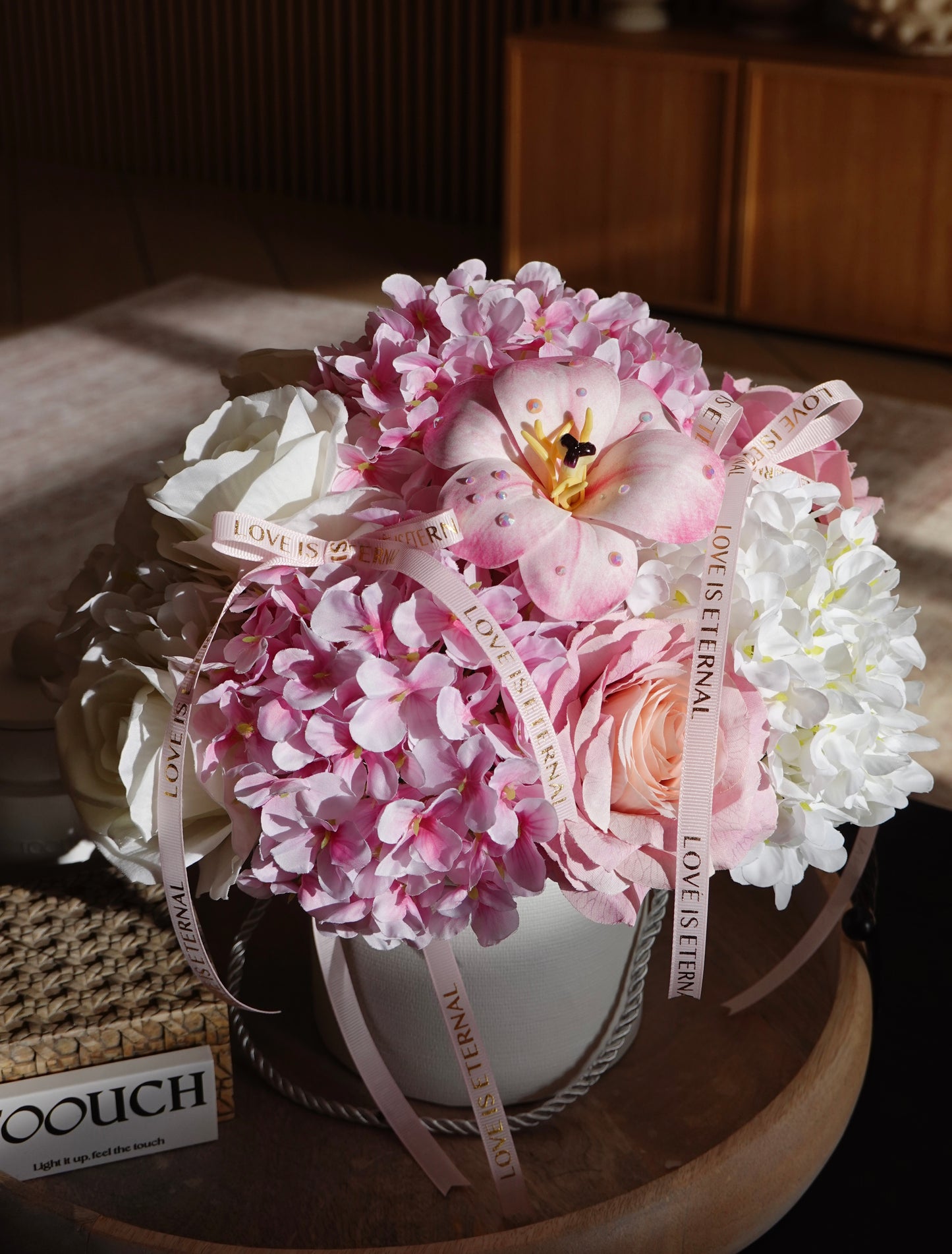 Artificial Flower Box Arrangement - Pink (S)