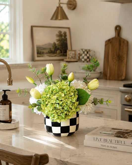 Artificial Hydrangea & Tulip Arrangement